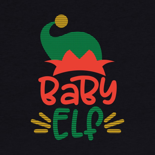 Baby Elf Funny Ugly Sweater Themed Elf Squad Christmas Gift For Kids by BadDesignCo